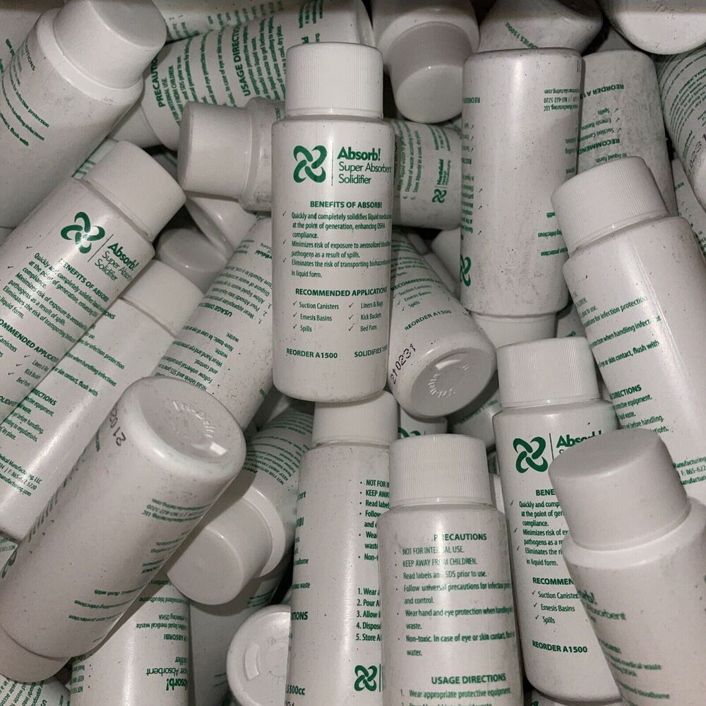 Lot of 35 Absorb! A1500 Super Absorbent Solidifier Solidifies 1500cc